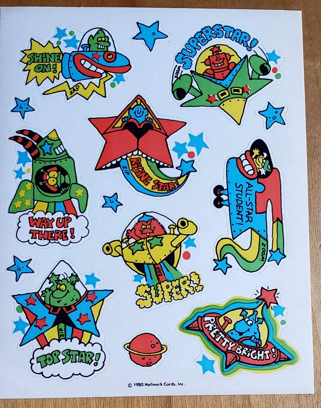 Stickers Cute Little Green Aliens 80's Hallmark - Etsy