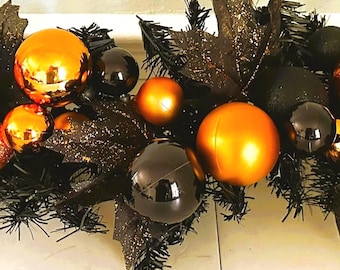 Halloween Ornament Garland: Black & Orange Decor