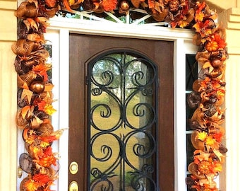 Fall Garland, Pumpkin Garland, Autumn Door Swag, Fall Mantel Decor, Thanksgiving Garland, Fall Home Decor