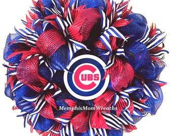 Corona de los Chicago Cubs: Decoración de béisbol para el hogar