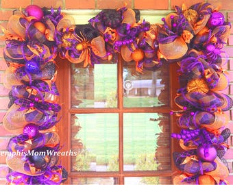 Halloween Garland: Black, Orange, and Purple Halloween Decor