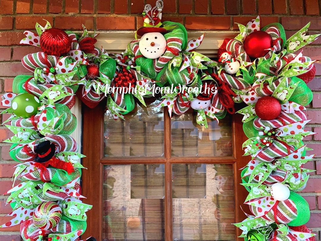 Christmas Door Garland Deco Mesh Garland Christmas Decor - Etsy