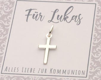 Silver pendant cross extra pendant cross charms made of 925 silver, small gift baptism communion confirmation confirmation by Bloomgart