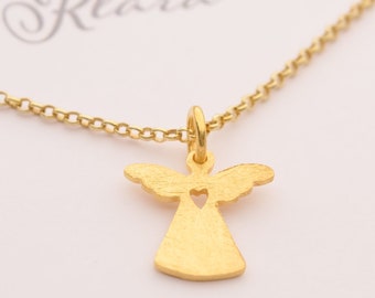 Collar ángel de la guarda KLARA con caja de regalo personalizada | Plata 925 chapada en oro | Regalo para bautizo, comunión de Bloomgart | 2013