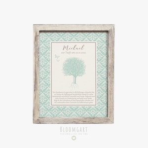 Baptism Gift | Tree of Life | Personalized PRINTABLE | Baptism poster Boy | Baby Boy Gift | Nursery Wall Art | Godchild Gift | 1004