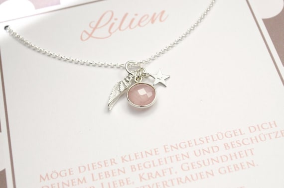Pendentif Aile D'ange En Quartz Rose - Naturosphère - Bijou Pierre Naturelle Neuf Avec étiquette