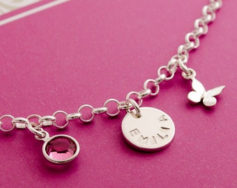 Sweet bracelet Christening jewelery Christening bracelet with engraving from 925 sterling silver bracelet Children bracelet with engraving