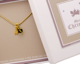 Necklace LUCKY CHARM CLOVER 925 Sterling Silver gold-plated
