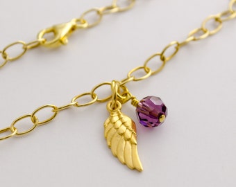 Bracelet HEAVENLY gold plated 925 silver with angel wings jewelry gift for baptism communion confirmation from Bloomgart