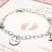 Baby, Tauf Armband Mit Pfote-925er Sterling Silber-persönliche Gravur