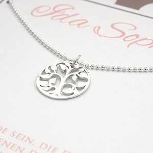 Tree of life chain with gift box 925 silver, baptism necklace girl gift for baptism communion confirmation enrollment birthday by Bloomgart image 1