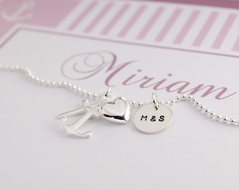 COLLIER NOM avec pendentif initiales GRAVÉES Faith Love Hope, bijoux personnalisés, collier pour femmes avec boîte-cadeau de Bloomgart