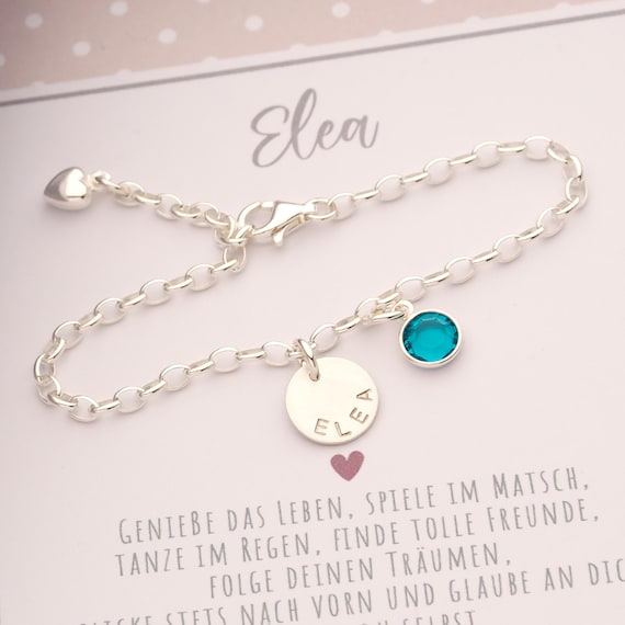 Bracciale Bambina Argento Braccialetto Argento 925 Per Bambina - Personalizzabile Con Nome E Fiori Smaltati Bracciale Battesimo Bimbo - Foto 2