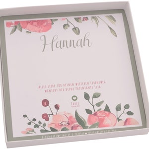 Individuelle Geschenkbox Aquarell Blumen, Geburtstag Einschulung Taufe Kommunion, Geschenkbox personalisiert, Geschenke von Bloomgart Bild 6