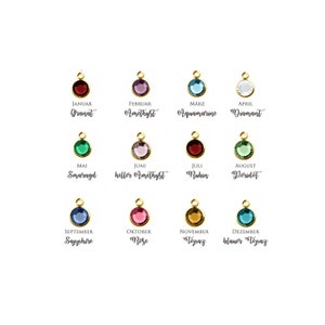 Birthstone monthstone crystal pendant silver plated gold plated extra stone twelve colours by Bloomgart image 2