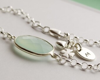 PREGNANCY bracelet with engraved ChalcedonTalisman