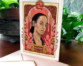 Solange | Cancer | Zodiac | Mini Art Print | Greeting Card | Portrait | Birthday Card | Thank You Card