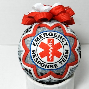 Emergency Response Team Ornament | EMT Ornament | EMT | Medic | Ornament | Quilted Ornament | Folded Fabric