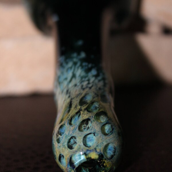 Glass Smoking Pipe, Cobalt w/Blue Detail