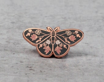 New Beginnings Moth Enamel Pin - Slate