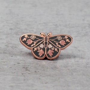 New Beginnings Moth Enamel Pin - Slate