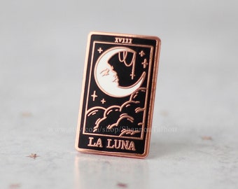 La Luna Enamel Pin, Tarot Card Enamel Pin, The Moon Pin, Celestial Pin, Astrology, Gift For Her, Gift For Sister, Girlfriend Gift Under 15