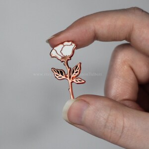 Rose Enamel Pin, Flower Pin, Plant Lover Pin, Rose Gold Pin, Lapel Pin, Boho Pin, Gift for Friend, Gift for Coworker, Gift Under 15
