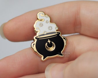 Cauldron Enamel Pin, Spooky Enamel Pin, Cute Halloween Pin, Magic Enamel Pin, Witchy Pin, Gift for Friend, Gift for Coworker, Gift Under 15
