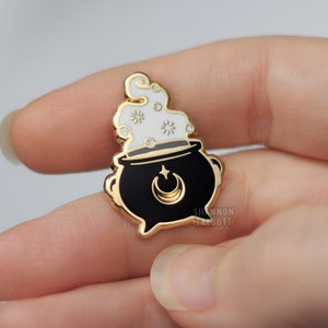 Cauldron Enamel Pin, Spooky Enamel Pin, Cute Halloween Pin, Magic Enamel Pin, Witchy Pin, Gift for Friend, Gift for Coworker, Gift Under 15