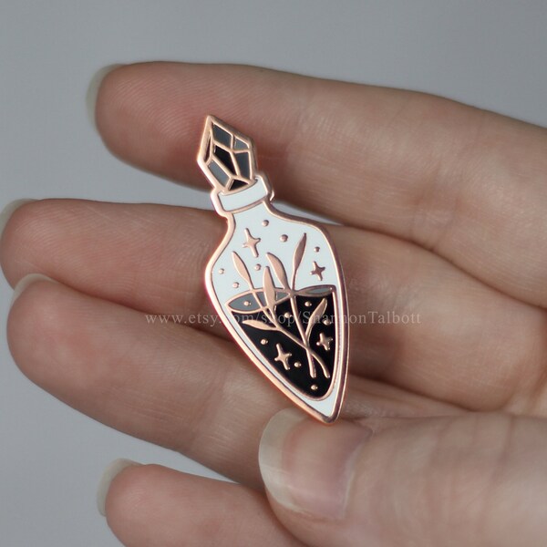 Vial Potion Enamel Pin, Herbology Enamel Pin, Spooky Enamel Pin, Goth Enamel Pin, Witchy Enamel Pin, Magic Crystal Pin, Gift for Friend
