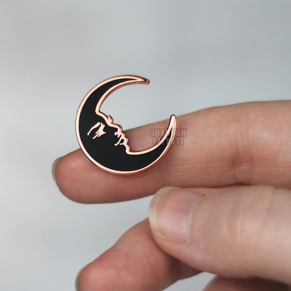 Moon Enamel Pin, La Luna Enamel Pin, Crescent Moon Pin, Celestial Astrology Pin, Gift For Her, Gift For Sister, Girlfriend Gift Under 15