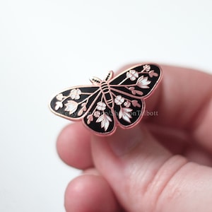 New Beginnings Moth Enamel Pin, Floral Moth Pin, Bug Enamel Pin, Butterfly Enamel Pin, Gift For Her, Gift For Friend, Birthday Gift Under 15