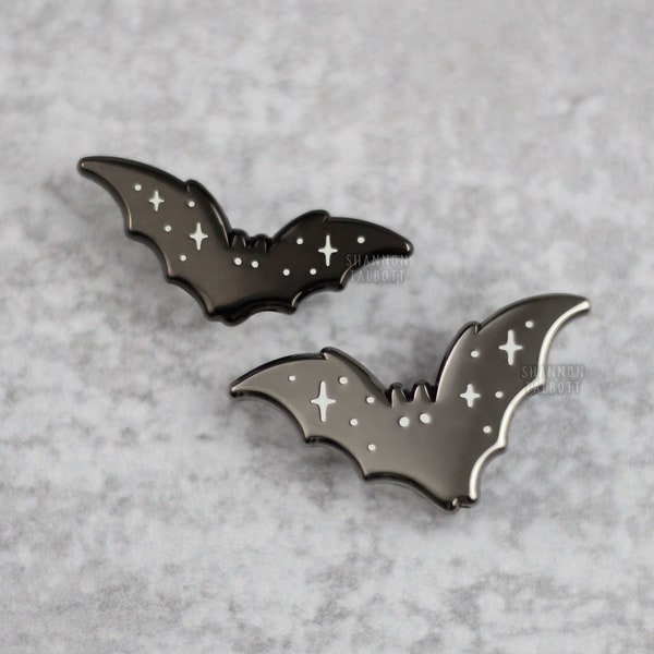 SECONDS SALE Two Tone Bat Enamel Pin Set, Glow in the Dark Pin, Spooky Enamel Pin, Black Nickel, Cute Halloween Enamel Pin, Gift for Friend