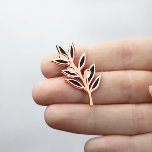 SECONDS SALE Olive Branch Enamel Pin, Leaf Pin, Botanical Pin, Goth Pin, Witch Pin, Gift For Her, Plant Lover Gift, Girlfriend Gift Under 15