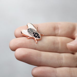 Fly Enamel Pin, Bug Enamel Pin, Mini Pin, Insect Pin, Goth Pin, Witchy Pin, Gift For Him, Gift For Sister, Girlfriend Gift Under 15