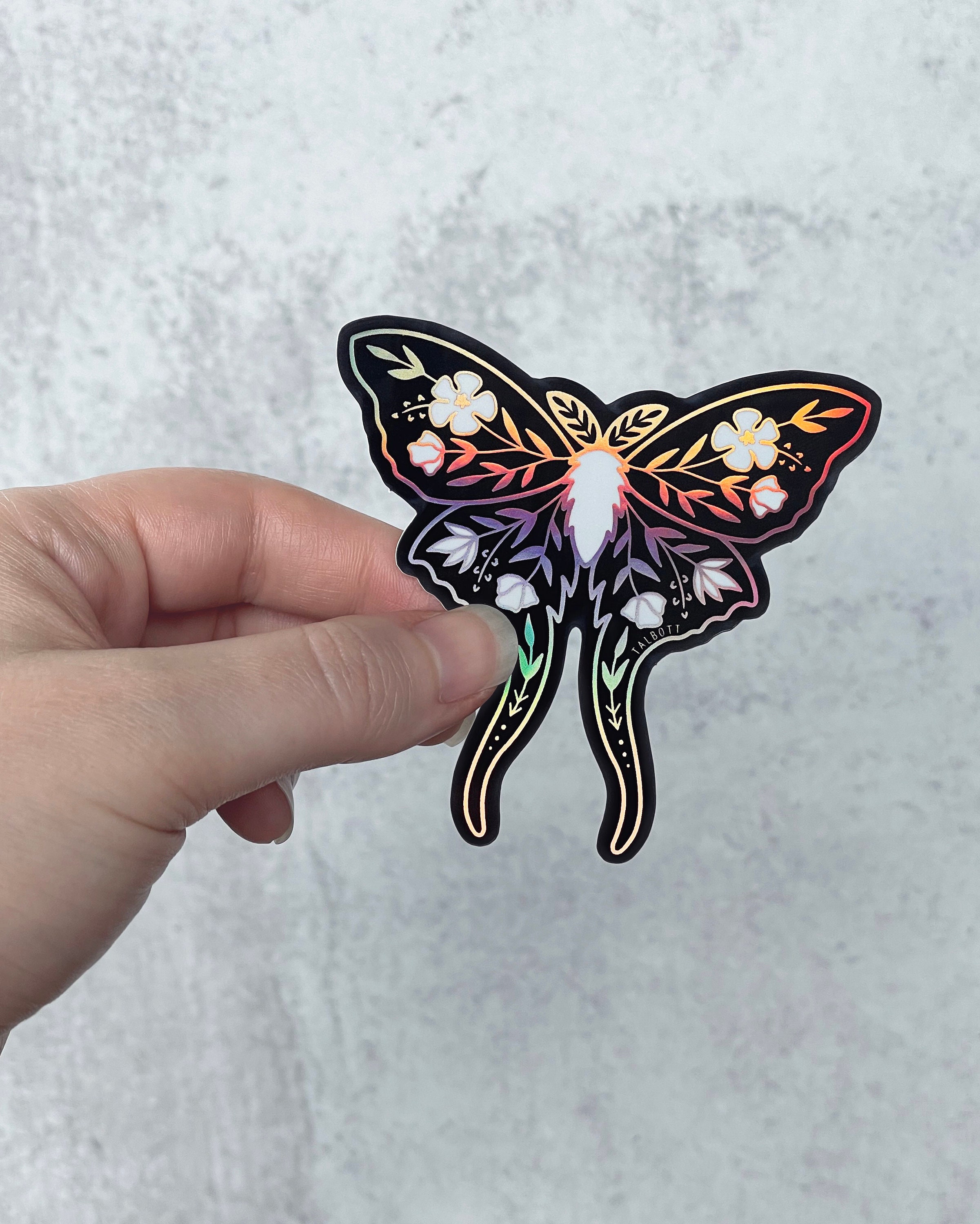 SECONDS SALE Luna Moth Sticker, Vinyl Butterfly Sticker, Bug Sticker ...