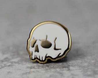 Skull Enamel Pin, Goth Pin, Skeleton Pin, Macabre Pin, Spooky Pin, Mini Pin, Witchcraft Pin, Witchy Gift, Gift Under 15, Gift For Him,