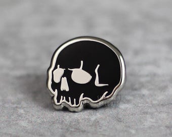 Skull Enamel Pin, Goth Pin, Skeleton Pin, Macabre Pin, Spooky Pin, Mini Pin, Witchcraft Pin, Witchy Gift, Gift Under 15, Gift For Him,