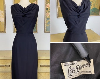 1960s Vintage Lilli Diamond Black Cocktail Party Dress -- Gorgeous Bust Details!