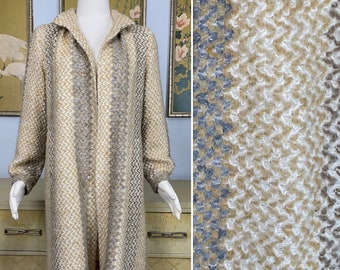 1960s Vintage Woven Wool Coat -- Delicate Neutral Color Palette!