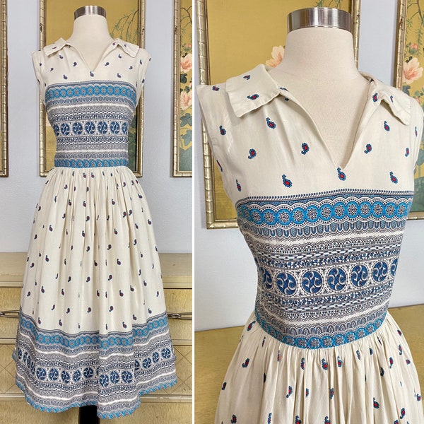 1960s Vintage Day Dress -- Lovely and Lightweight!