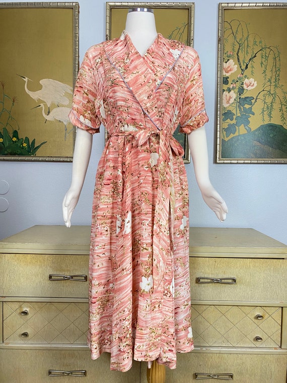 1940s 50s Novelty Print Dressing Gown Styled by C… - image 2