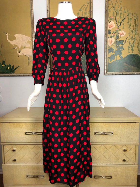1980s Vintage Polka Dot Print Dress by Lanz Origi… - image 2