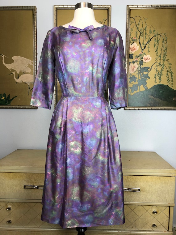 1950s Vintage Silk Dress by Carol Lee -- Delicate… - image 2