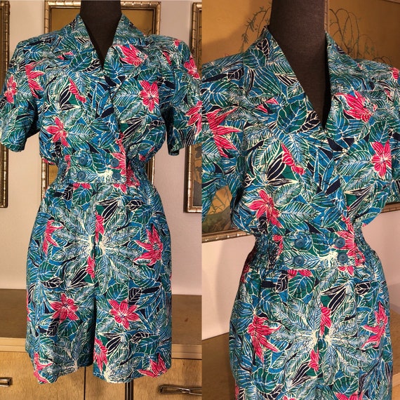 Sassy 1980s Vintage Romper by JW Sport -- Bright T