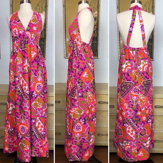 1970s Vintage Bold Patterned Psychedelic Print Hal