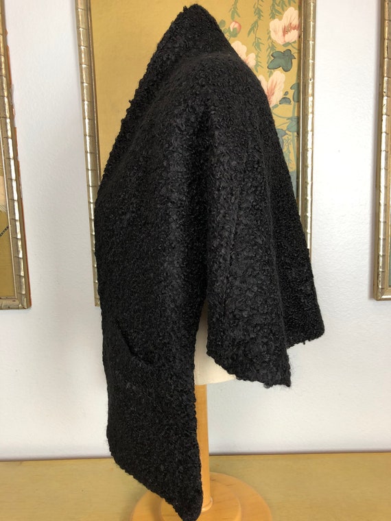 Cozy Woven Black Stole/Shrug -- Rich Black Woven … - image 3