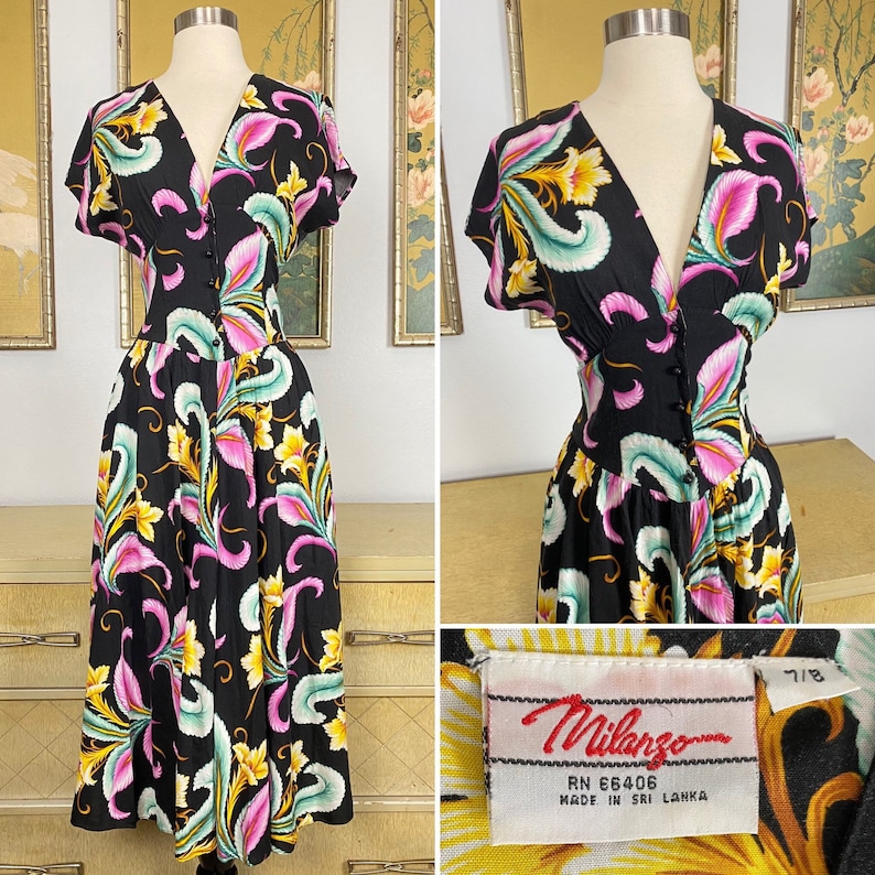 Vintage 1990s Rayon Dress