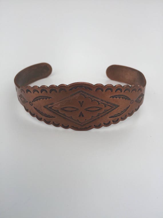 Vintage Copper Bell Cuff Bracelet -- Gorgeous Sout