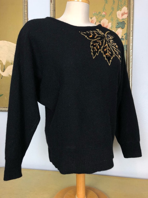 1980s Cozy Angora Blend Sweater -- Beautiful Sequ… - image 3